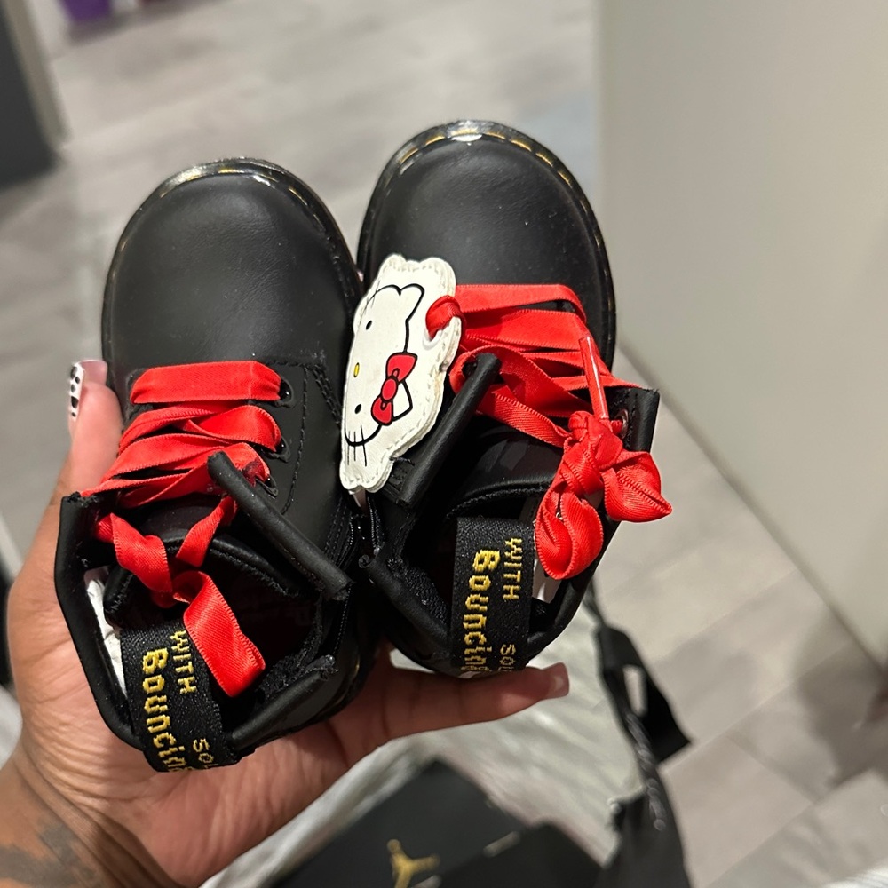 Hello Kitty Kids Boots - Black with Red Accents